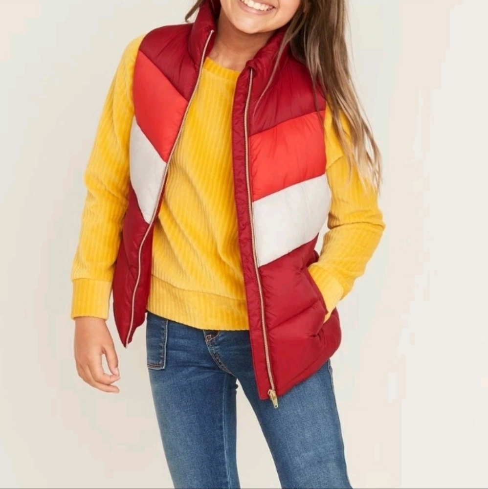 Old Navy Frost Free Color Blocked Quilted Puffer Vest CassiaSize XXL (16) Girls